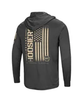 Men's Colosseum Charcoal Distressed Indiana Hoosiers Team Oht Military-Inspired Appreciation Hoodie Long Sleeve T-shirt