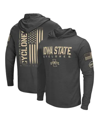 Men's Colosseum Charcoal Distressed Iowa State Cyclones Team Oht Military-Inspired Appreciation Hoodie Long Sleeve T-shirt