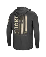 Men's Colosseum Charcoal Distressed Oregon Ducks Team Oht Military-Inspired Appreciation Hoodie Long Sleeve T-shirt