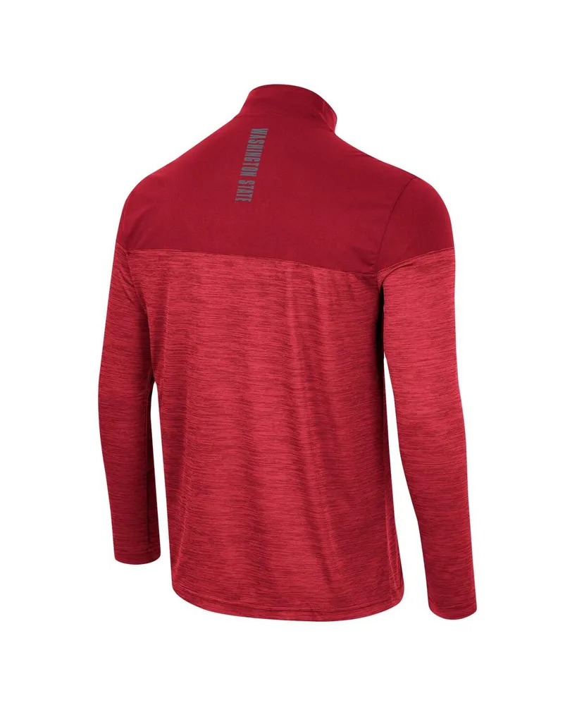 Men's Colosseum Crimson Washington State Cougars Positraction Lightweight Quarter-Zip Windshirt