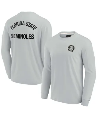 Men's and Women's Fanatics Signature Gray Florida State Seminoles Super Soft Long Sleeve T-shirt