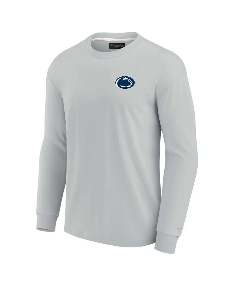Men's and Women's Fanatics Signature Gray Penn State Nittany Lions Super Soft Long Sleeve T-shirt