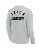 Men's and Women's Fanatics Signature Gray Texas Longhorns Super Soft Long Sleeve T-shirt