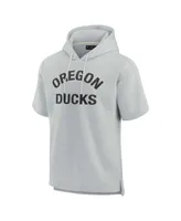 Men's and Women's Fanatics Signature Gray Oregon Ducks Super Soft Fleece Short Sleeve Pullover Hoodie