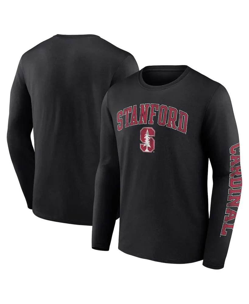 Men's Fanatics Black Stanford Cardinal Distressed Arch Over Logo Long Sleeve T-shirt