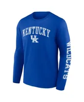 Men's Fanatics Royal Kentucky Wildcats Distressed Arch Over Logo Long Sleeve T-shirt