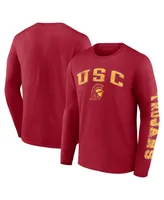 Men's Fanatics Cardinal Usc Trojans Distressed Arch Over Logo Long Sleeve T-shirt