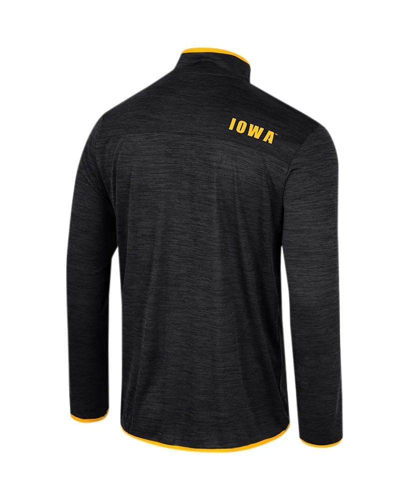 Men's Colosseum Black Iowa Hawkeyes Wright Quarter-Zip Windshirt