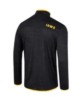Men's Colosseum Black Iowa Hawkeyes Wright Quarter-Zip Windshirt