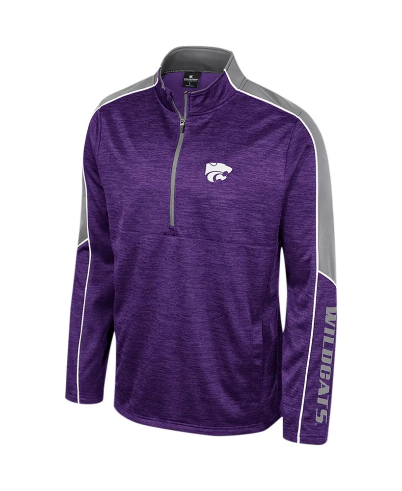 Men's Colosseum Purple Kansas State Wildcats Marled Half-Zip Jacket