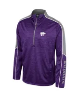 Men's Colosseum Purple Kansas State Wildcats Marled Half-Zip Jacket