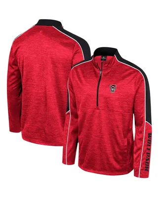 Men's Colosseum Red Nc State Wolfpack Marled Half-Zip Jacket