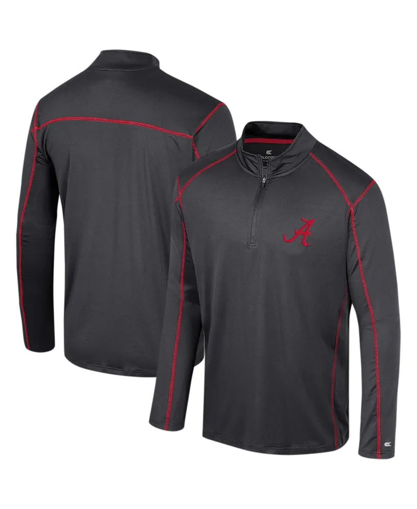 Men's Colosseum Black Alabama Crimson Tide Cameron Quarter-Zip Windshirt