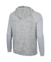 Men's Colosseum Gray Arkansas Razorbacks Cybernetic Raglan Quarter-Zip Hooded Top