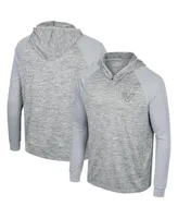 Men's Colosseum Gray Vanderbilt Commodores Cybernetic Raglan Quarter-Zip Hooded Top