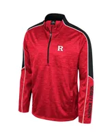 Men's Colosseum Scarlet Rutgers Knights Marled Half-Zip Jacket