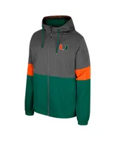 Men's Colosseum Charcoal Miami Hurricanes Miles Full-Zip Jacket