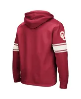 Men's Colosseum Crimson Oklahoma Sooners Big and Tall Hockey Lace-Up Pullover Hoodie