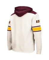 Men's Colosseum Cream Arizona State Sun Devils Lace-Up 2.0 Pullover Hoodie