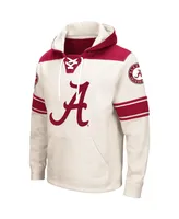 Men's Colosseum Cream Alabama Crimson Tide 2.0 Lace-Up Hoodie