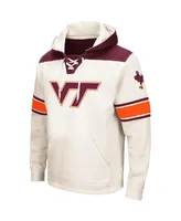 Men's Colosseum Cream Virginia Tech Hokies Lace-Up 2.0 Pullover Hoodie