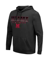 Men's Colosseum Miami University RedHawks Blackout 3.0 Pullover Hoodie