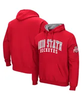 Men's Colosseum Scarlet Ohio State Buckeyes Double Arch Pullover Hoodie