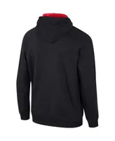 Men's Colosseum Black Nebraska Huskers Half-Zip Hoodie