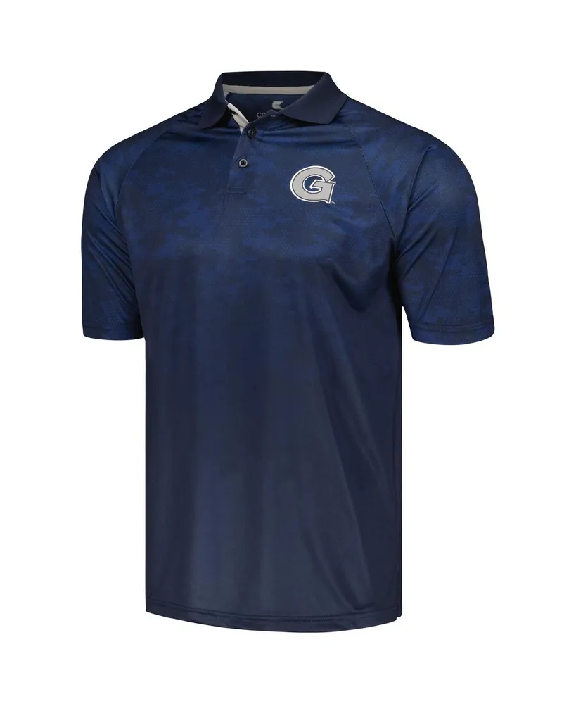 Men's Colosseum Navy Georgetown Hoyas Honeycomb Raglan Polo Shirt