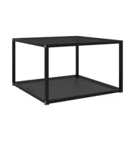 Coffee Table Black 23.6"x23.6"x13.8" Tempered Glass