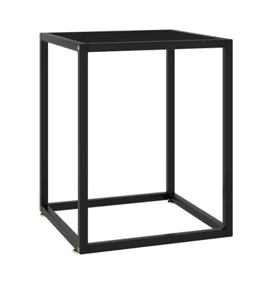 Coffee Table Black with Black Glass 15.7"x15.7"x19.7"