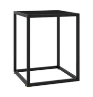 Coffee Table Black with Black Glass 15.7"x15.7"x19.7"