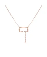 LuvMyJewelry Celia C Design Bolo Adjustable Sterling Silver Diamond Lariat Women Necklace