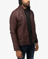 X-Ray Men's Hood and Faux Shearling Lining Moto Jacket