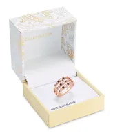 Charter Club Rose Gold-Tone Tonal Crystal Triple-Row Ring, Created for Macy's