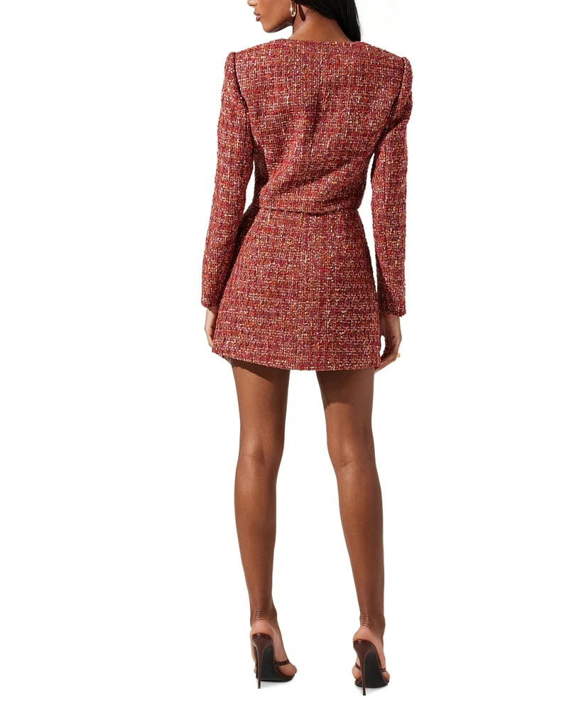 Astr the Label Women's Milena Tweed Mini Skirt