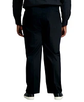 Haggar Men's Big & Tall Premium No Iron Khaki Classic-Fit Pleated Hidden Expandable Waistband Pants