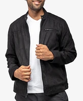 X-Ray Men's Quilted Sleeves with Faux Shearling Lining Suede Jacket