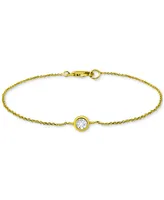 Giani Bernini Cubic Zirconia Bezel Link Bracelet in 18k Gold-Plated Sterling Silver, Created for Macy's