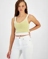 Dkny Jeans Women's Cropped Ribbed Sleeveless Sweater - F0d