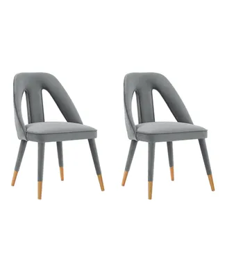 Manhattan Comfort Neda 2-Piece Velvet Upholstered Dining Chair Set