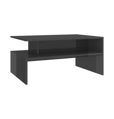 Coffee Table High Gloss Gray 35.4"x23.6"x16.7" Engineered Wood