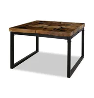 Coffee Table Teak Resin 23.6"x23.6"x15.7