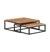 Nesting Coffee Tables 2 pcs Solid Acacia Wood