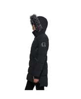 Pajar Women's Iclyn Featherless Puffer with Detachable Hood and Faux Fur Trim