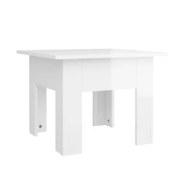 Coffee Table High Gloss White 21.7"x21.7"x16.5" Engineered Wood