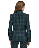 Tommy Hilfiger Women's Plaid Two-Button Blazer