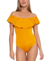 Trina Turk Women's Monaco Off-The-Shoulder Ruffled One-Piece Swimsuit