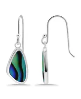 Macy's Abalone Inlay Freeform Fishhook Drop Earrings