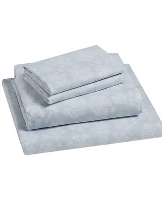 Tahari Home Snowflake 100% Cotton Flannel 4-Pc. Sheet Set